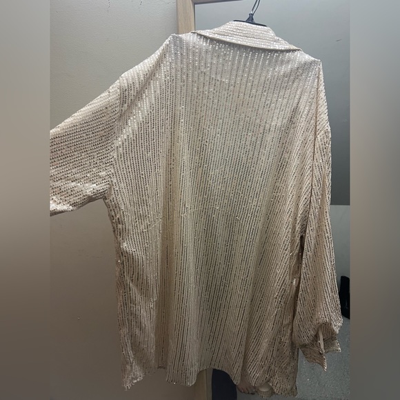 Skylar Cream White Sparkly Dress - Picture 4 of 4